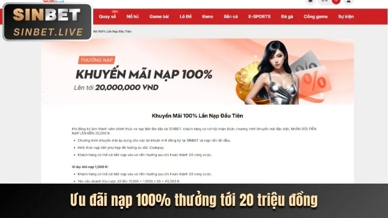 Ưu đãi nạp tiền lần đầu Khin789